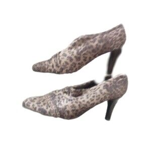 Women's IMPO STRETCH Weng Cheetah Leopard Print Shoes Heels Shooties Size 9M